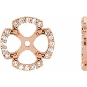 14K Rose 1/5 CTW Diamond Earring Jackets
