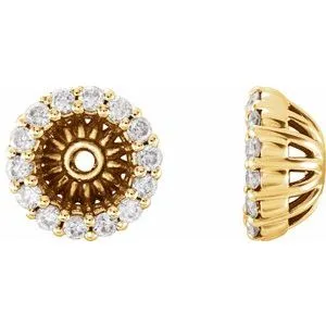 14K Yellow 1/6 CTW Diamond Earring Jackets with 4.1 mm ID