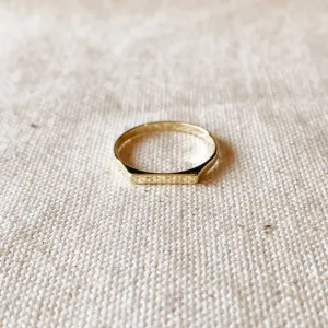 18k Gold Filled Flat Top Ring: 6
