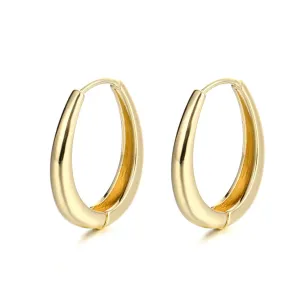 18K Gold-Plated Oval Hoop Earrings