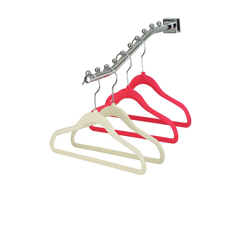 25cm Baby Size Slim-Line Ivory Velvet Coat Hanger with Chrome Hook Sold in 20/50/100