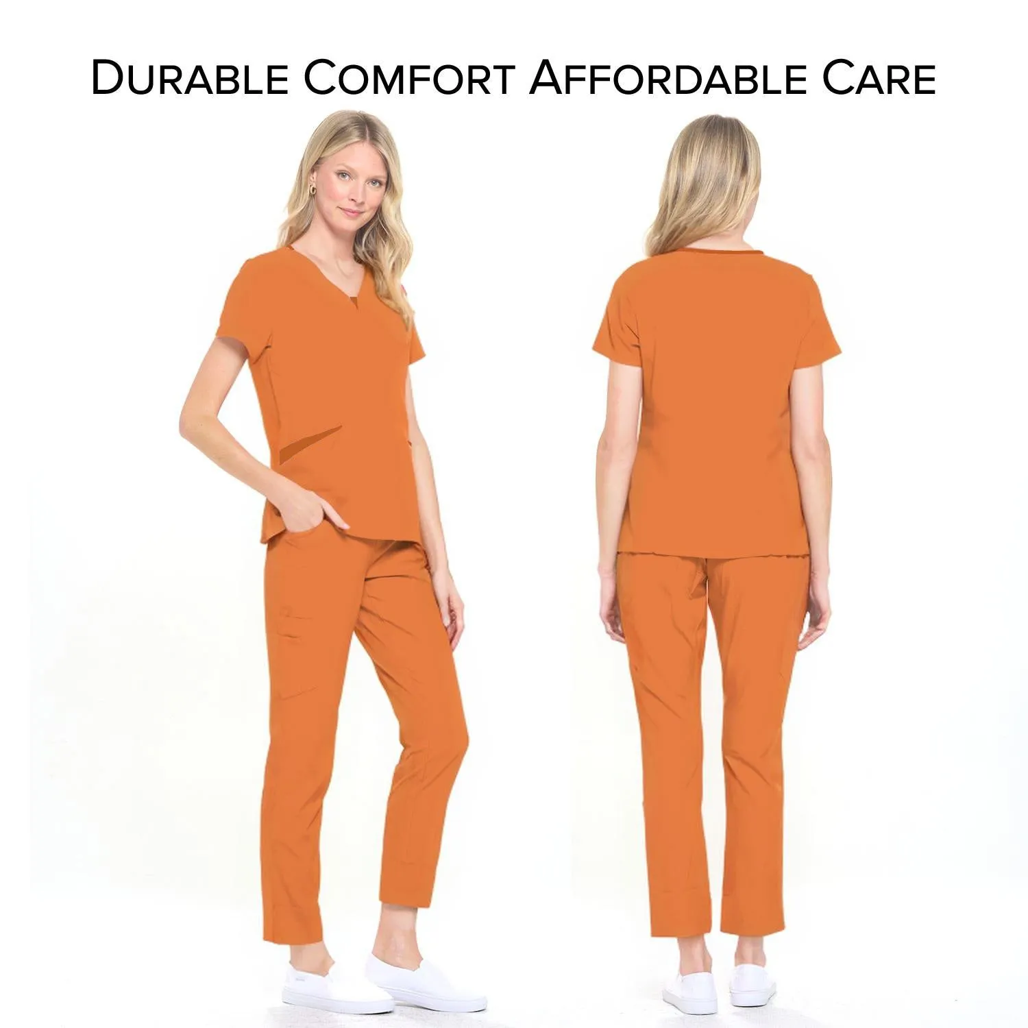 4-Way Stretch Split V-Neck Scrub Sets [FS2204]