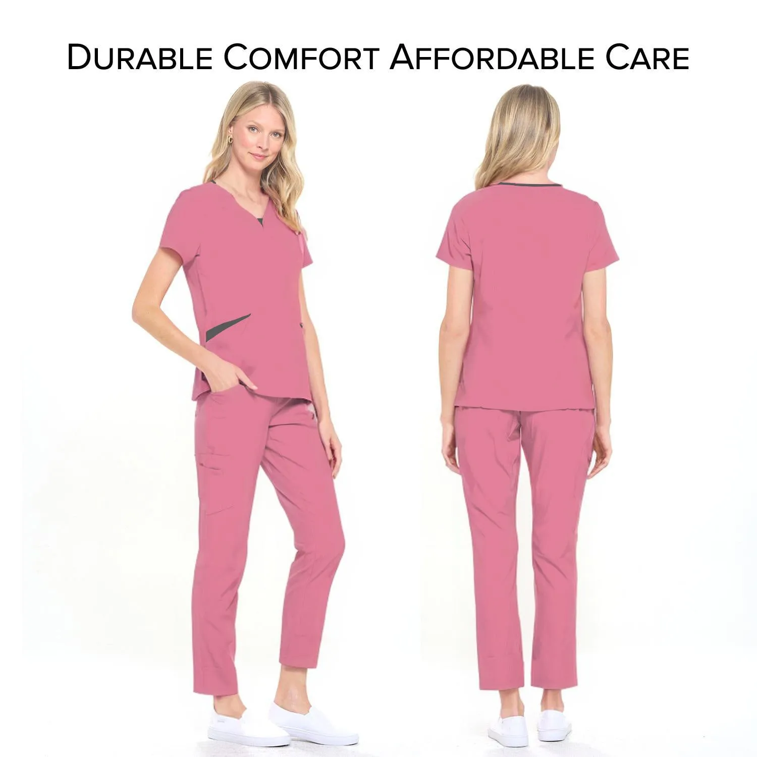 4-Way Stretch Split V-Neck Scrub Sets [FS2204]