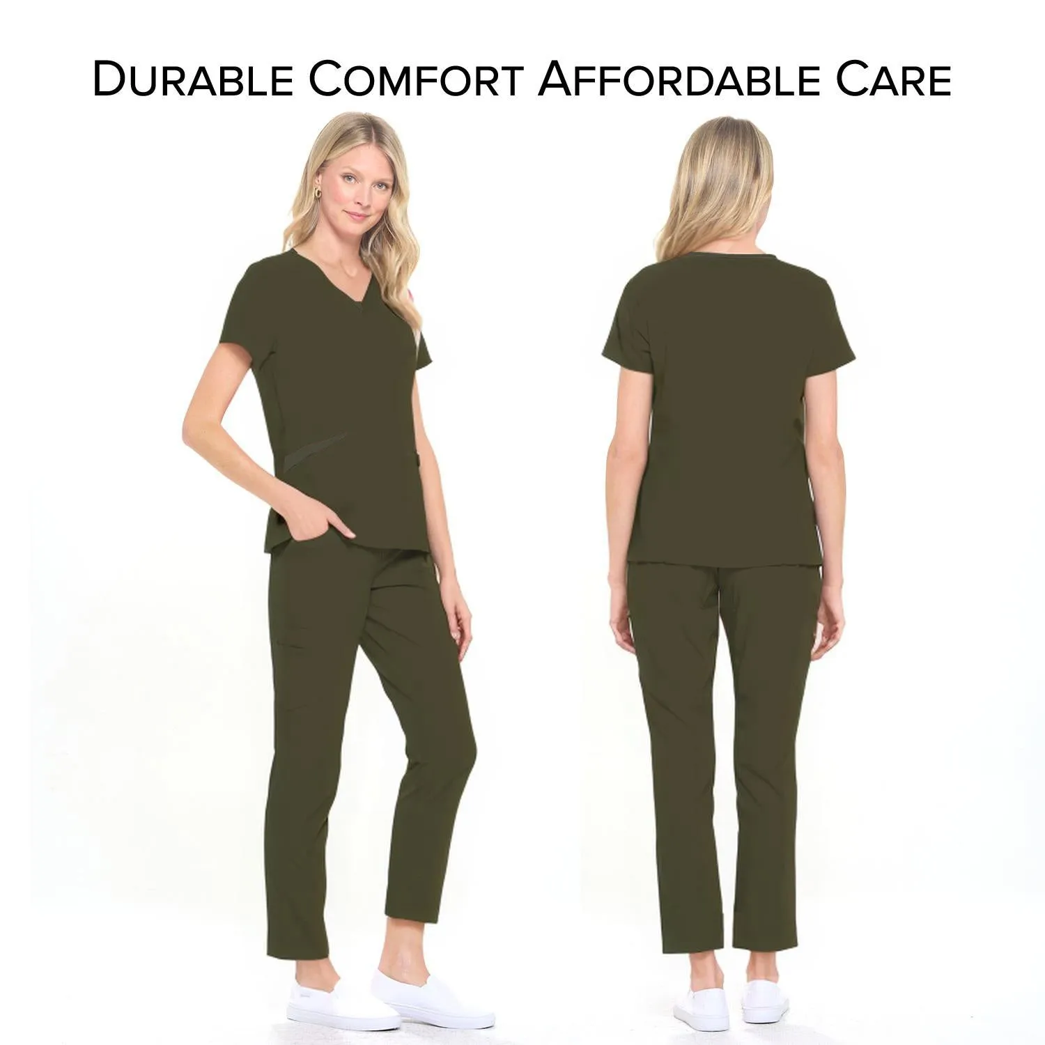 4-Way Stretch Split V-Neck Scrub Sets [FS2204]