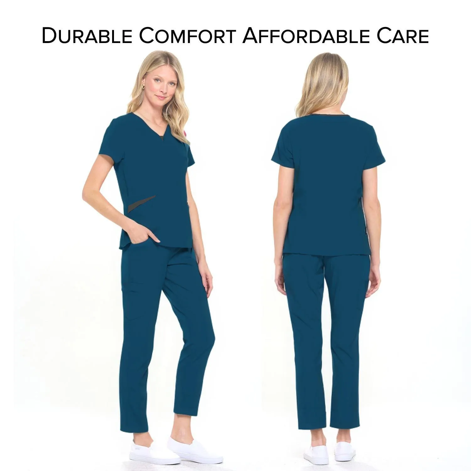 4-Way Stretch Split V-Neck Scrub Sets [FS2204]