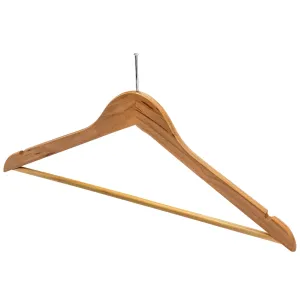 43cm Natural Wooden Anti-Theft Coat Hanger (WITHOUT HOOK) 12mm thick Sold in Bundle of 25/50/100
