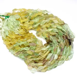 5 Strands, Natural Fluorite Smooth Diamond Loose Gemstone Beads 9mm 11mm 14"