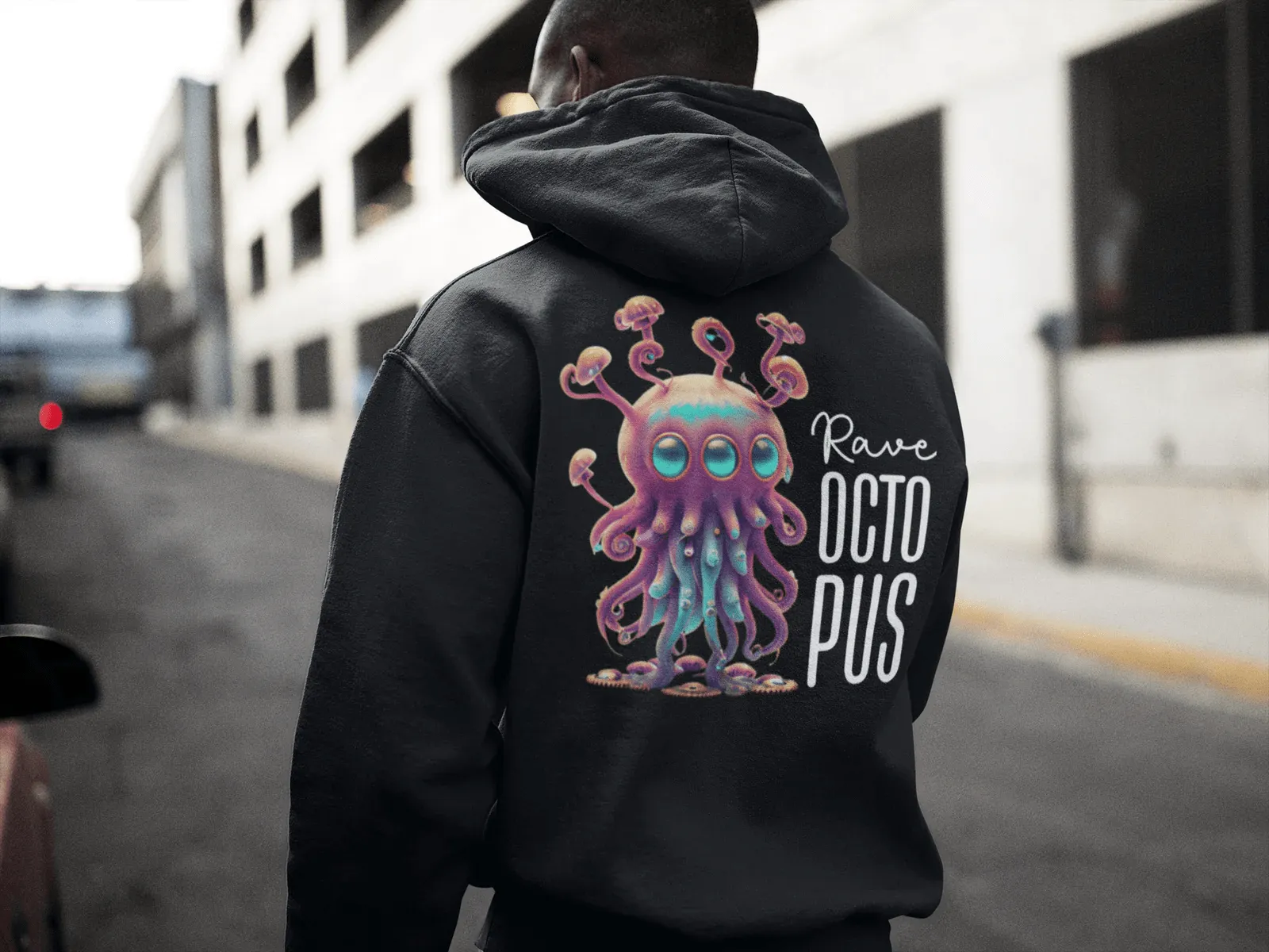 Acid Hoodie | Psychedelic Rave Octopus