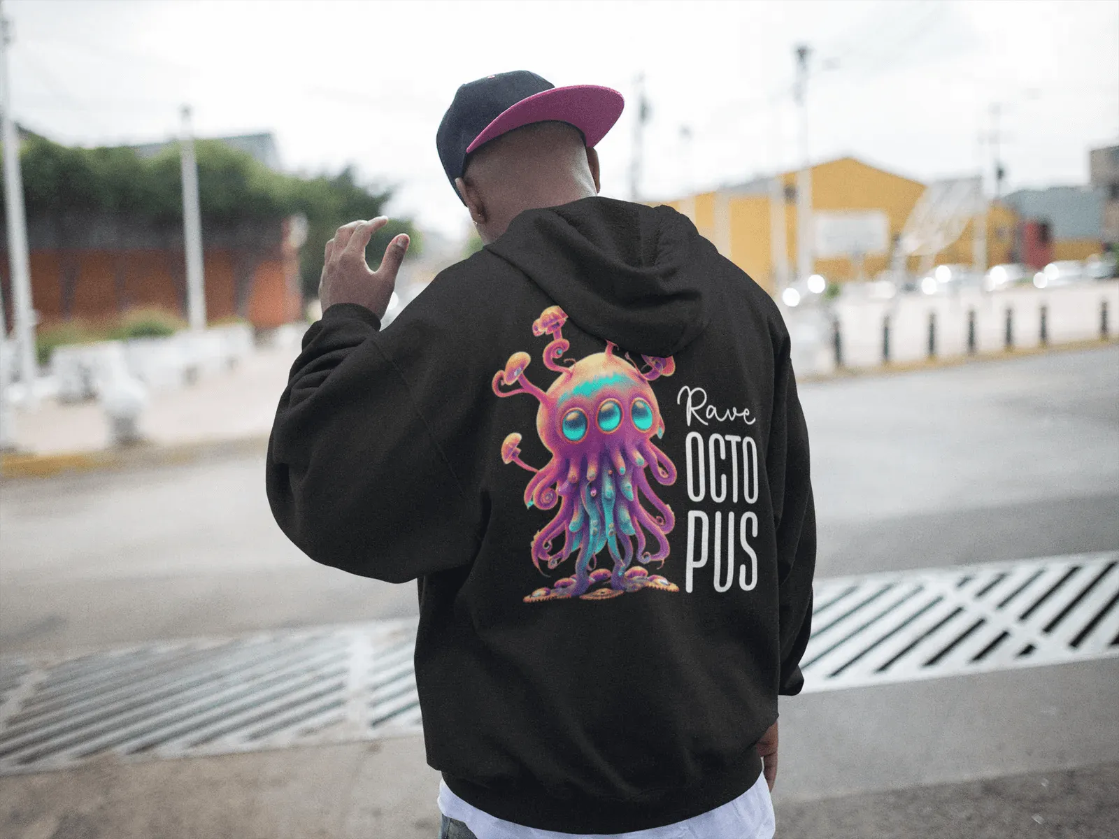Acid Hoodie | Psychedelic Rave Octopus