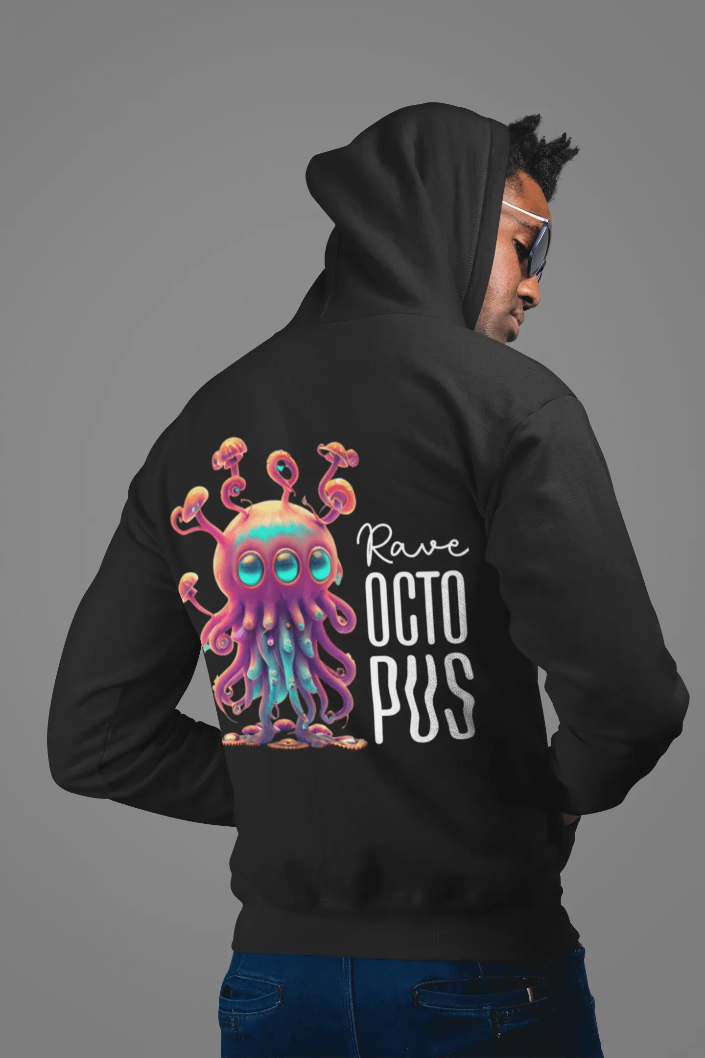 Acid Hoodie | Psychedelic Rave Octopus