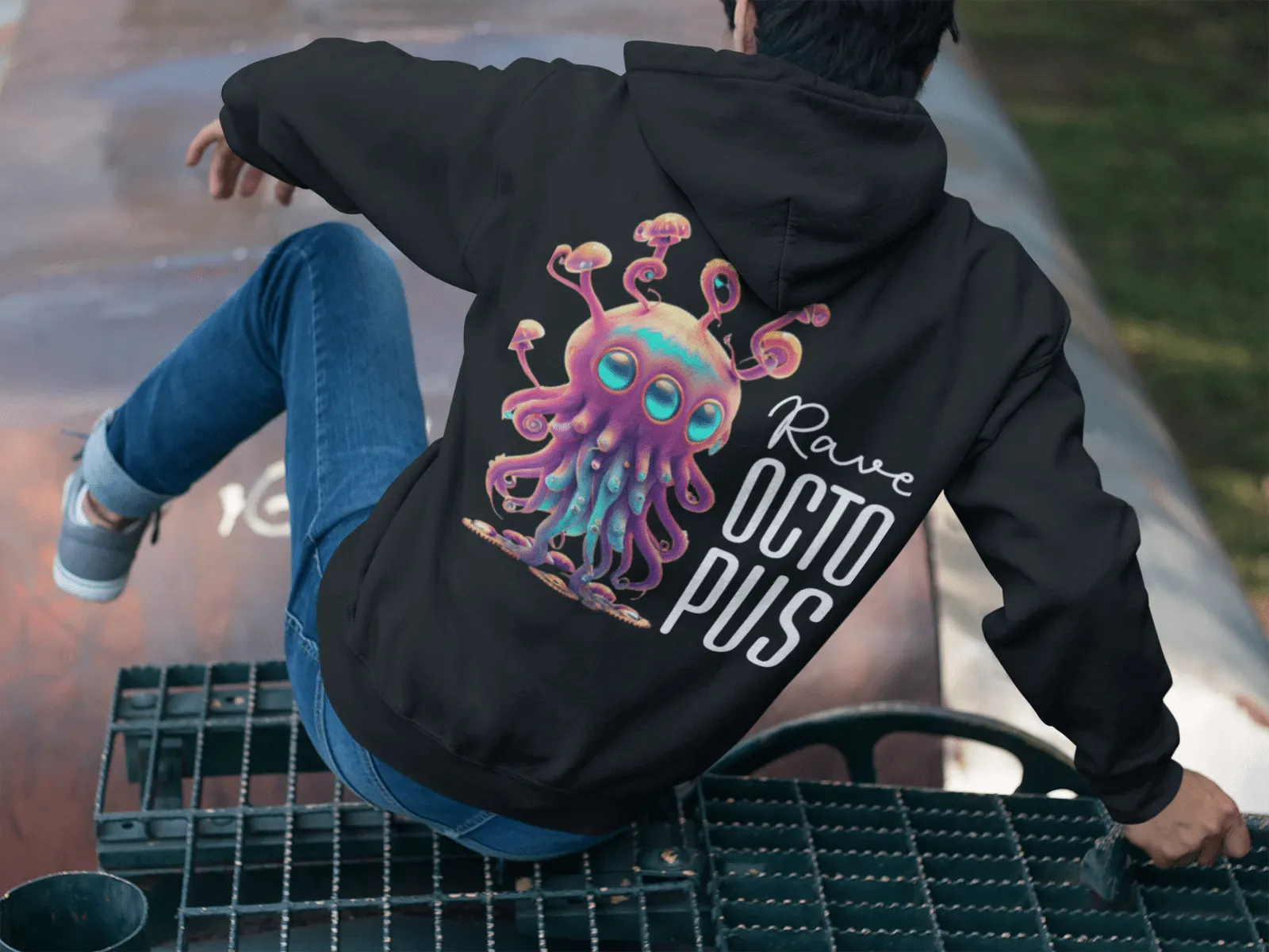 Acid Hoodie | Psychedelic Rave Octopus