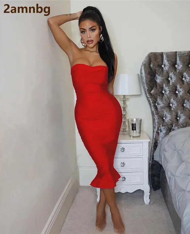 Adyce Sexy Strapless Bandage Dress for Women