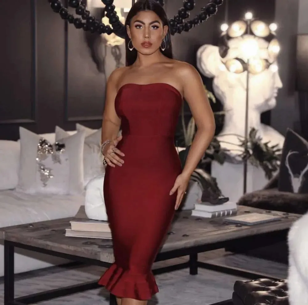 Adyce Sexy Strapless Bandage Dress for Women