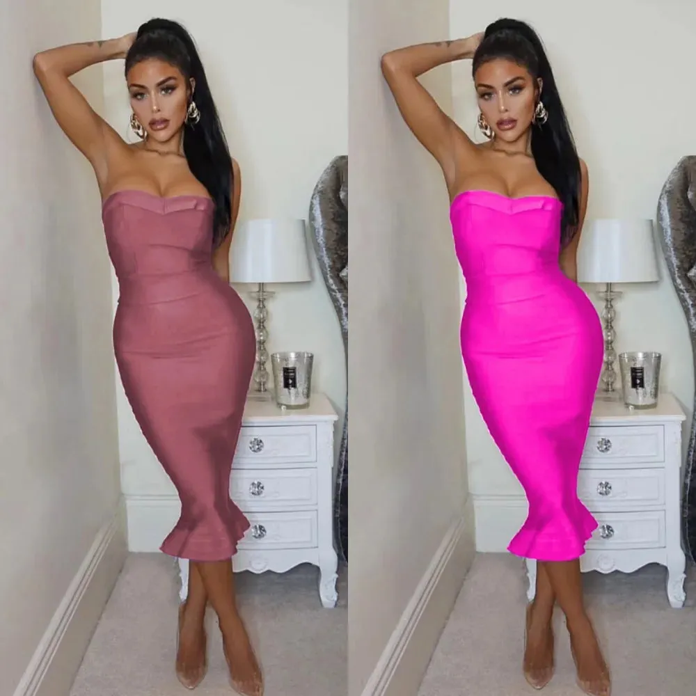 Adyce Sexy Strapless Bandage Dress for Women