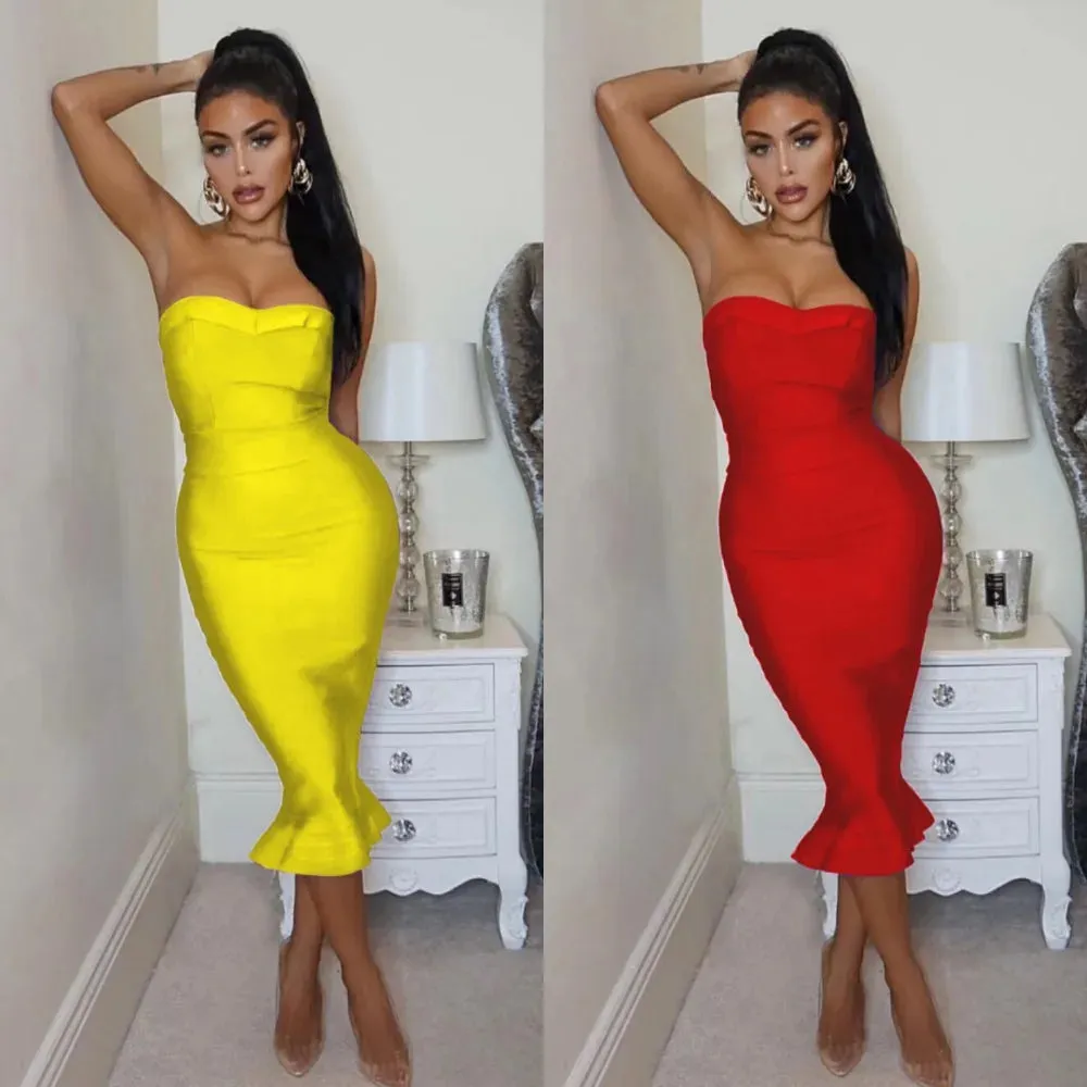 Adyce Sexy Strapless Bandage Dress for Women