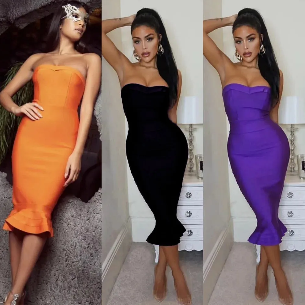 Adyce Sexy Strapless Bandage Dress for Women