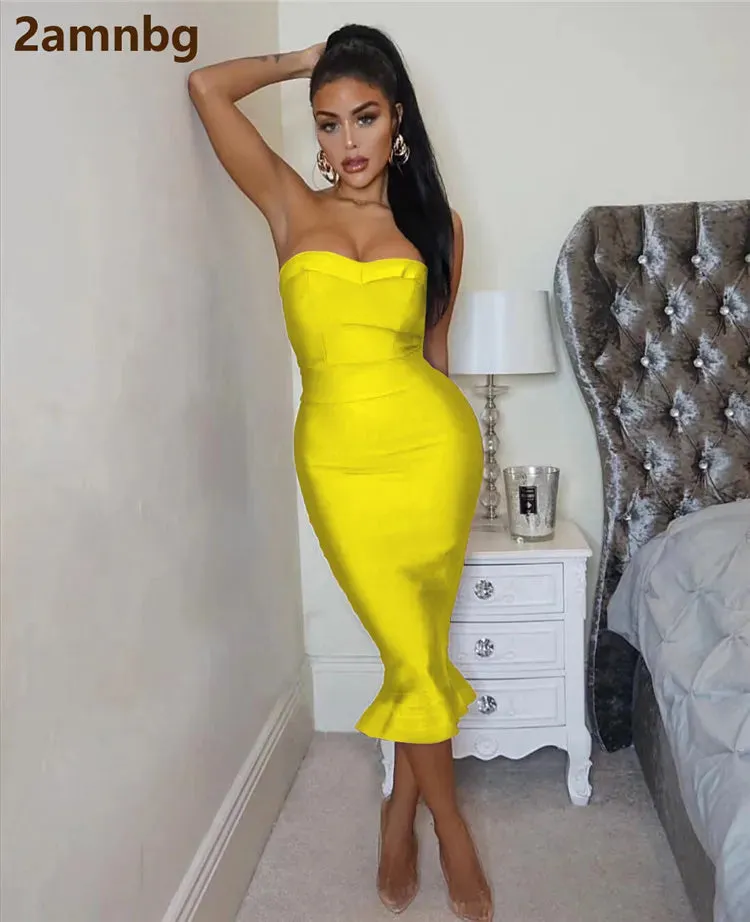 Adyce Sexy Strapless Bandage Dress for Women