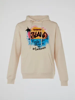 Airbrush Print Drawstring Hoodie