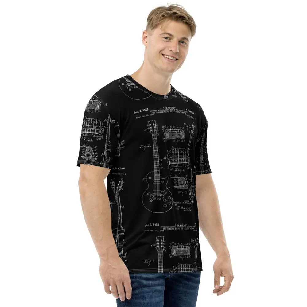 All-Over-Print LP Guitar Patent T-Shirt by AxeDr.