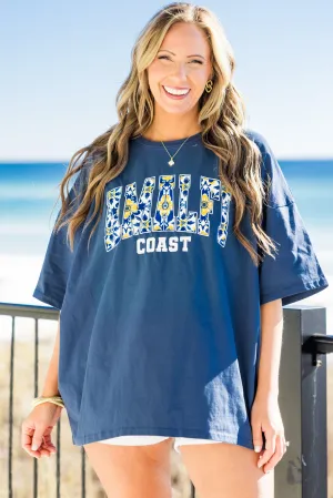 Amalfi Coast Boyfriend Tee, Navy