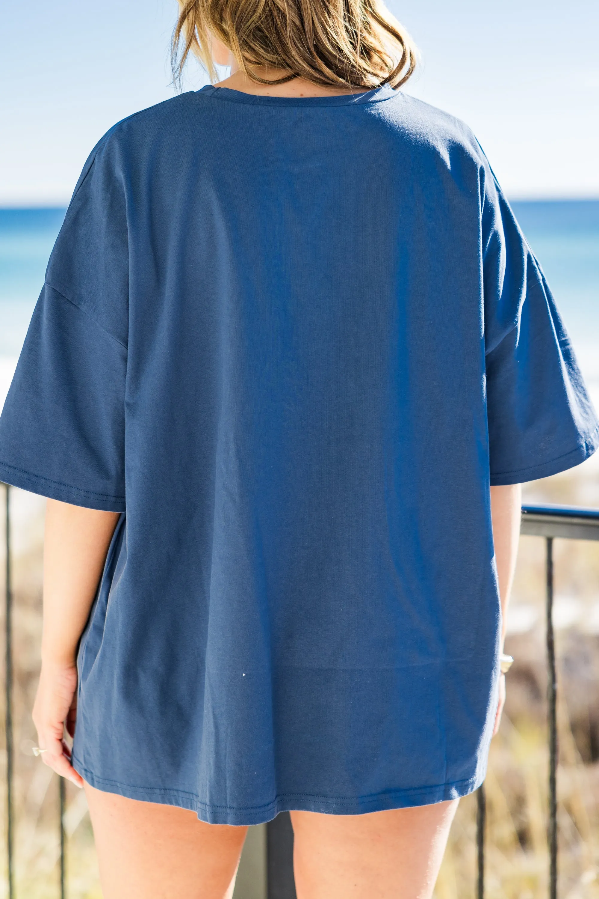 Amalfi Coast Boyfriend Tee, Navy