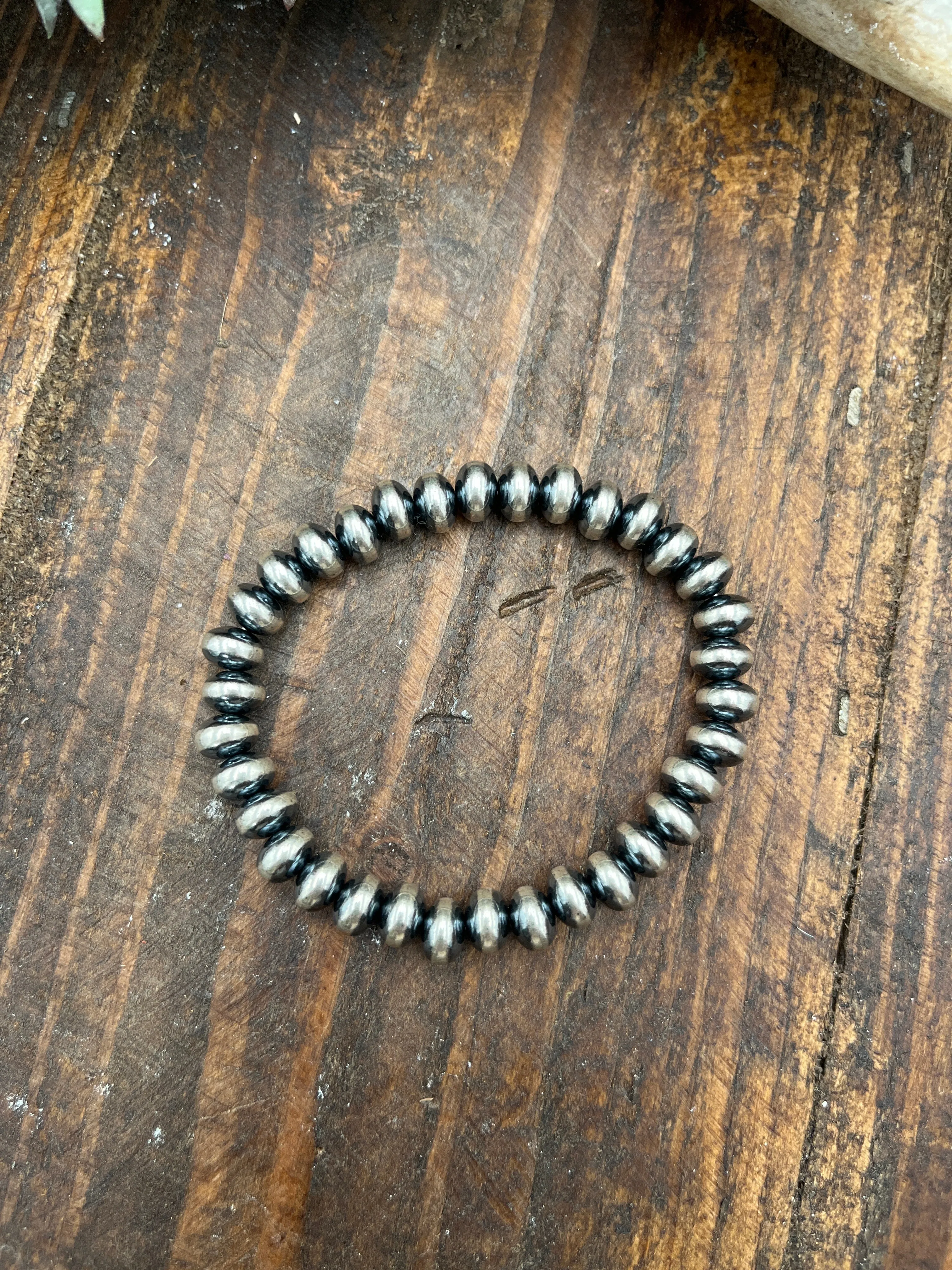 Amanda 8mm Rondelle Navajo Stretch Bracelet