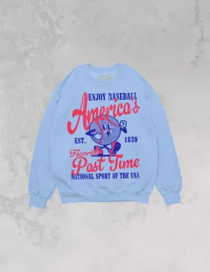 AMERICA'S FAVORITE PAST TIME oversized crewneck