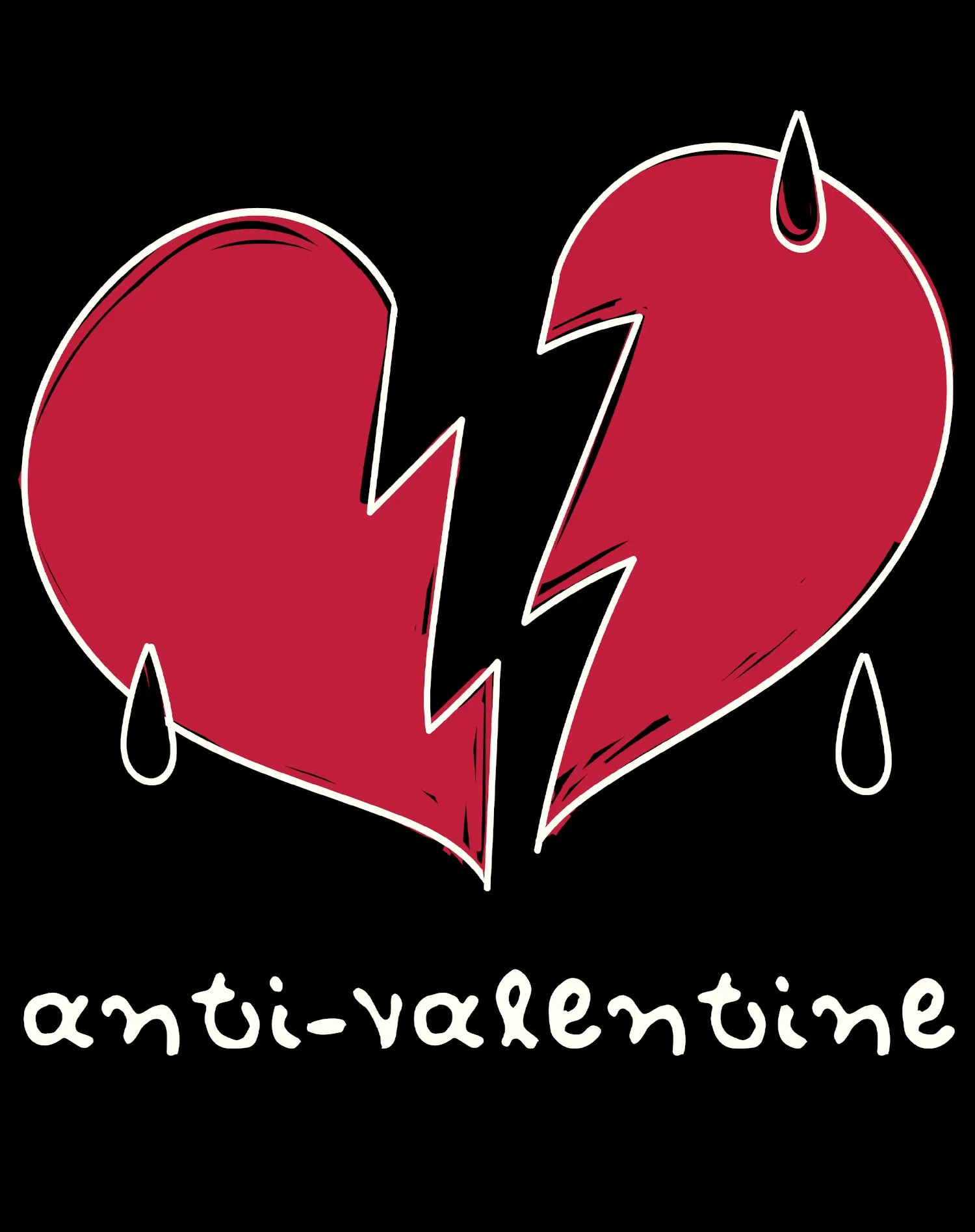 Anti Valentine Broken Weeping Heart Women's T-shirt