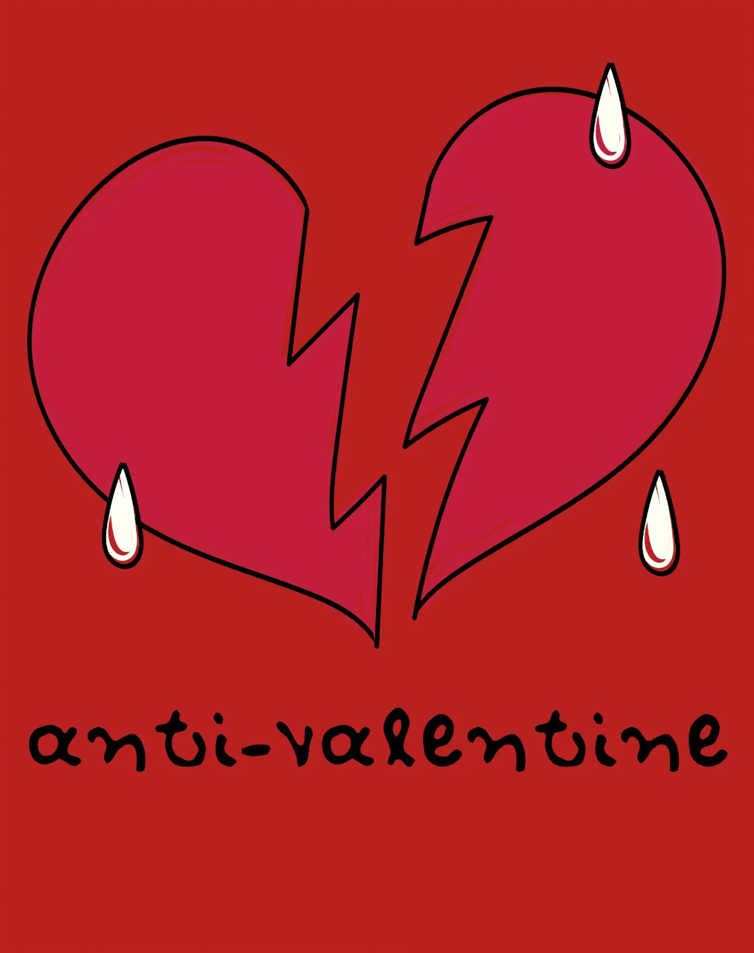 Anti Valentine Broken Weeping Heart Women's T-shirt