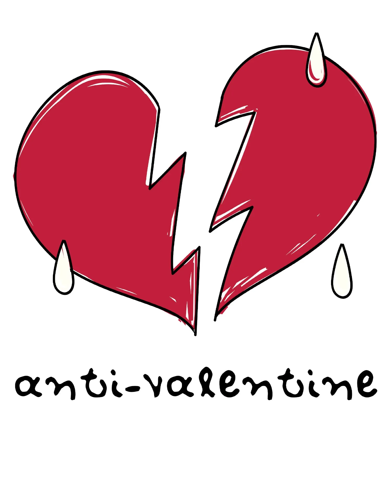 Anti Valentine Broken Weeping Heart Women's T-shirt