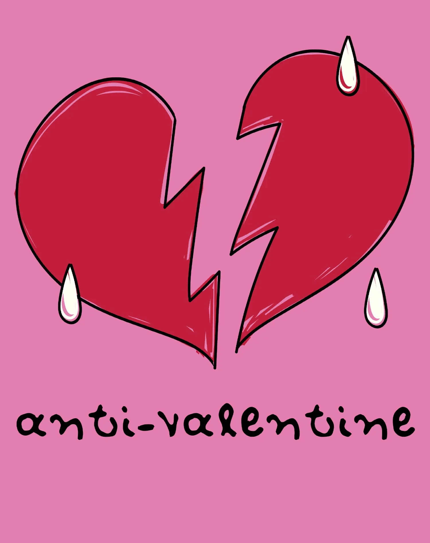 Anti Valentine Broken Weeping Heart Women's T-shirt