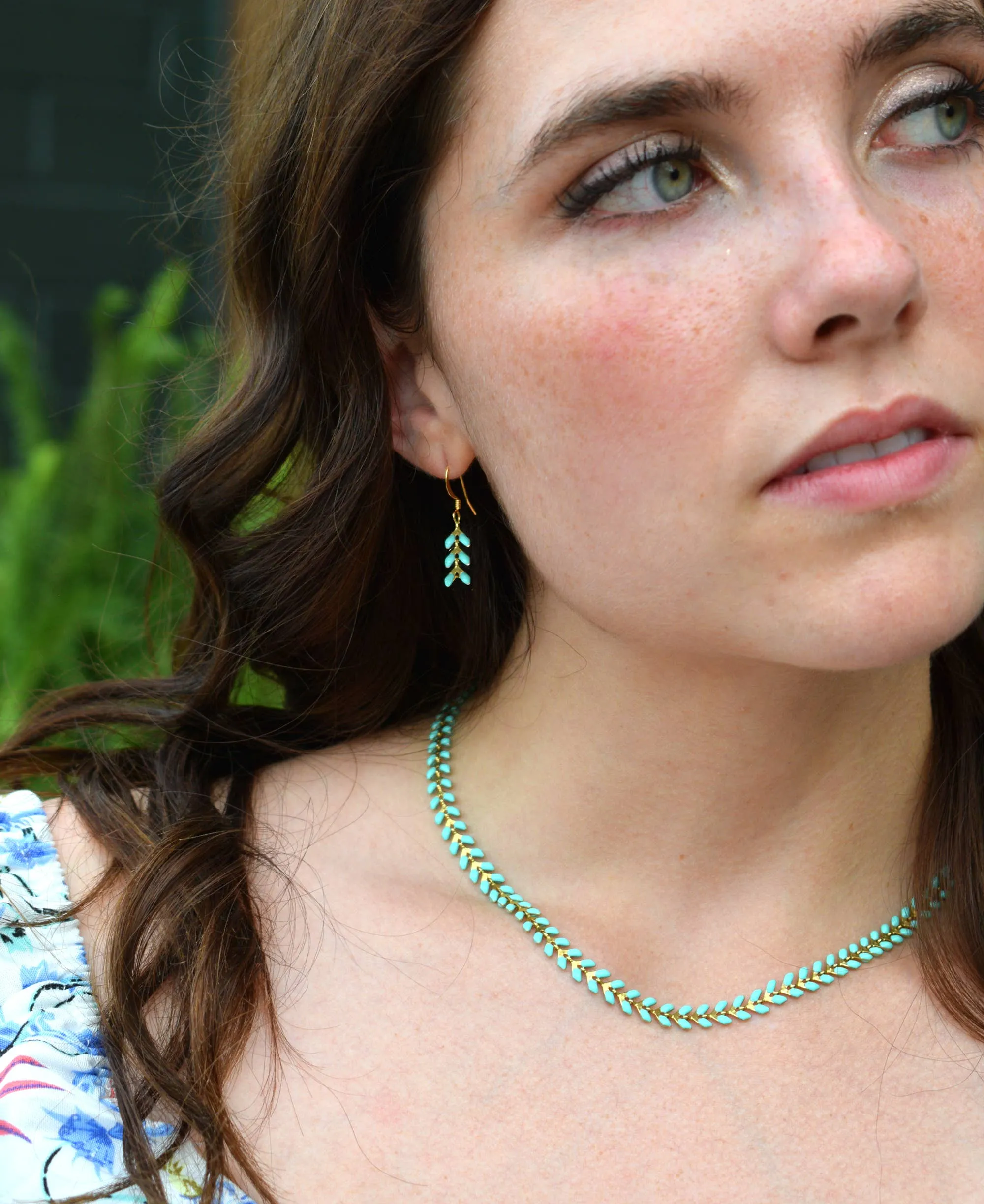 Artemis Turquoise Enamel Arrow Earrings