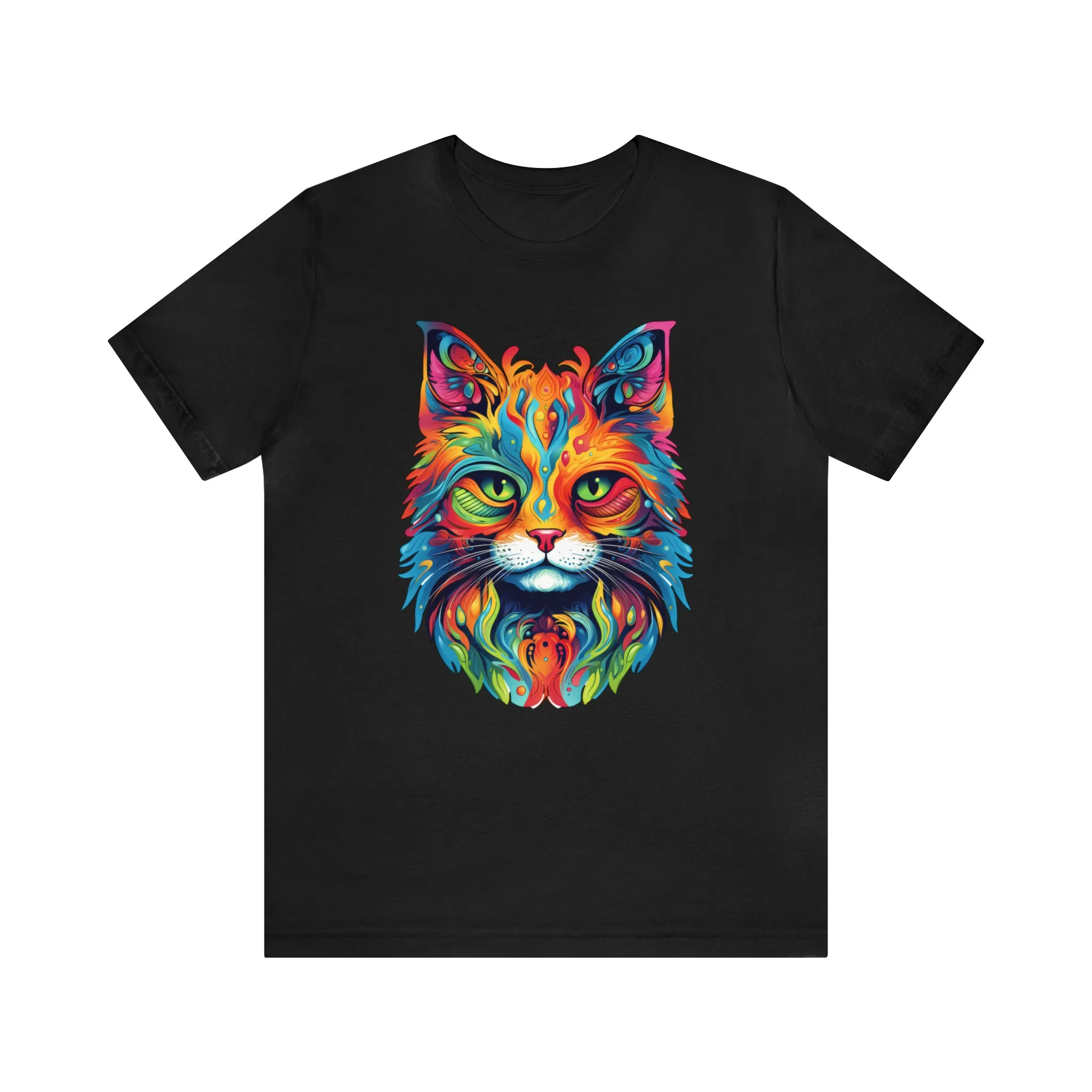 Artistic Cat T-Shirt | Colorful Cat Tee |  Bella Canvas 3001 Unisex |  Short Sleeve Tshirt
