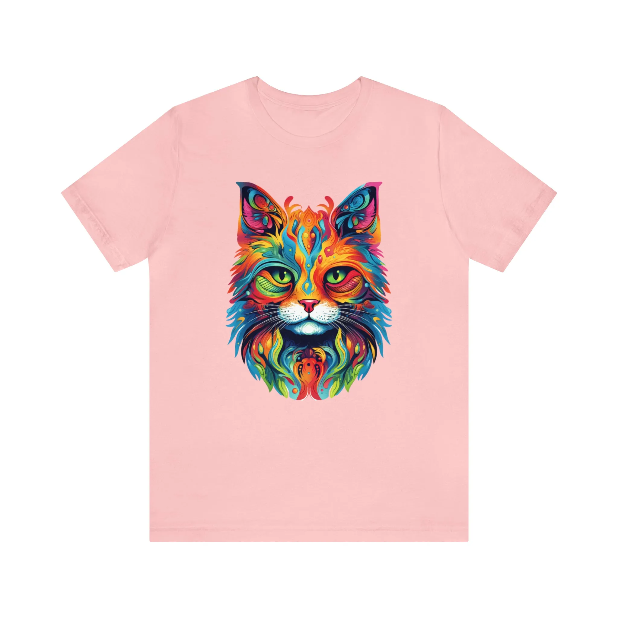 Artistic Cat T-Shirt | Colorful Cat Tee |  Bella Canvas 3001 Unisex |  Short Sleeve Tshirt