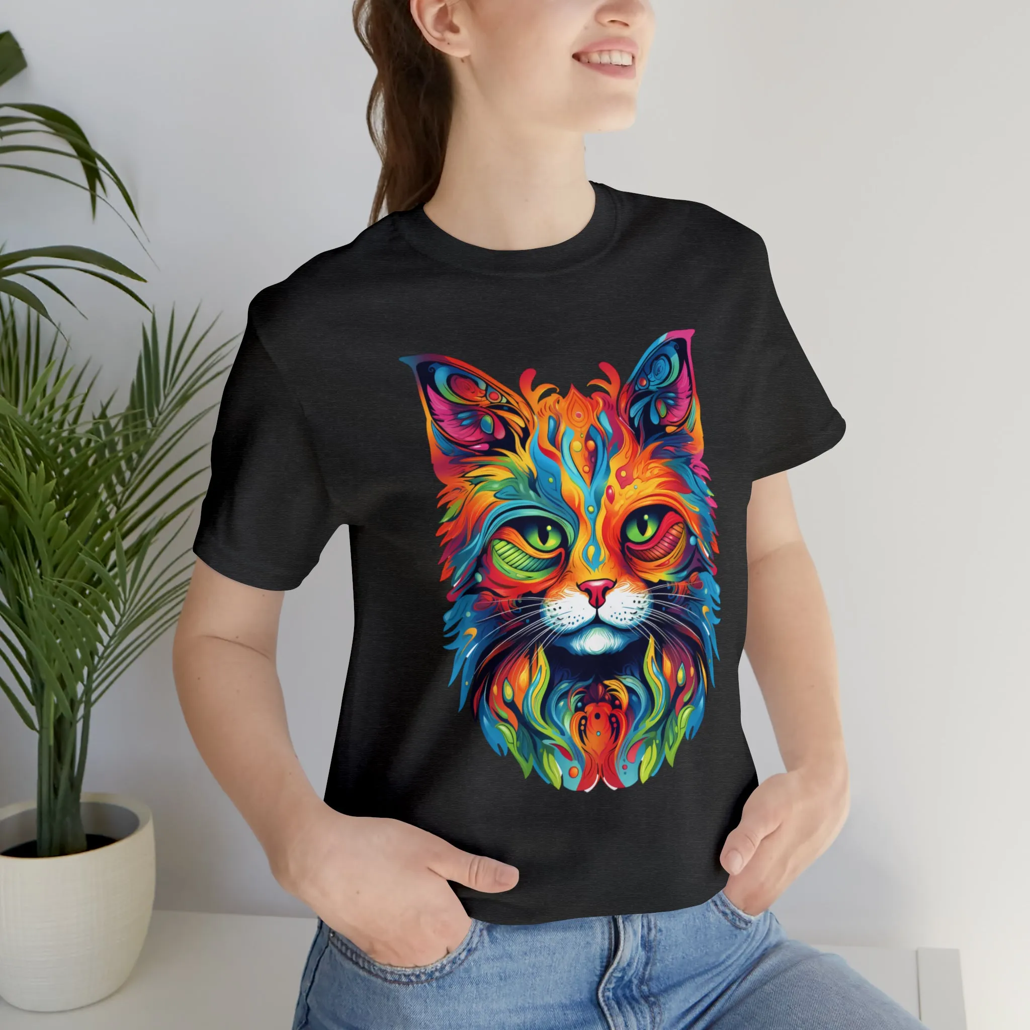 Artistic Cat T-Shirt | Colorful Cat Tee |  Bella Canvas 3001 Unisex |  Short Sleeve Tshirt