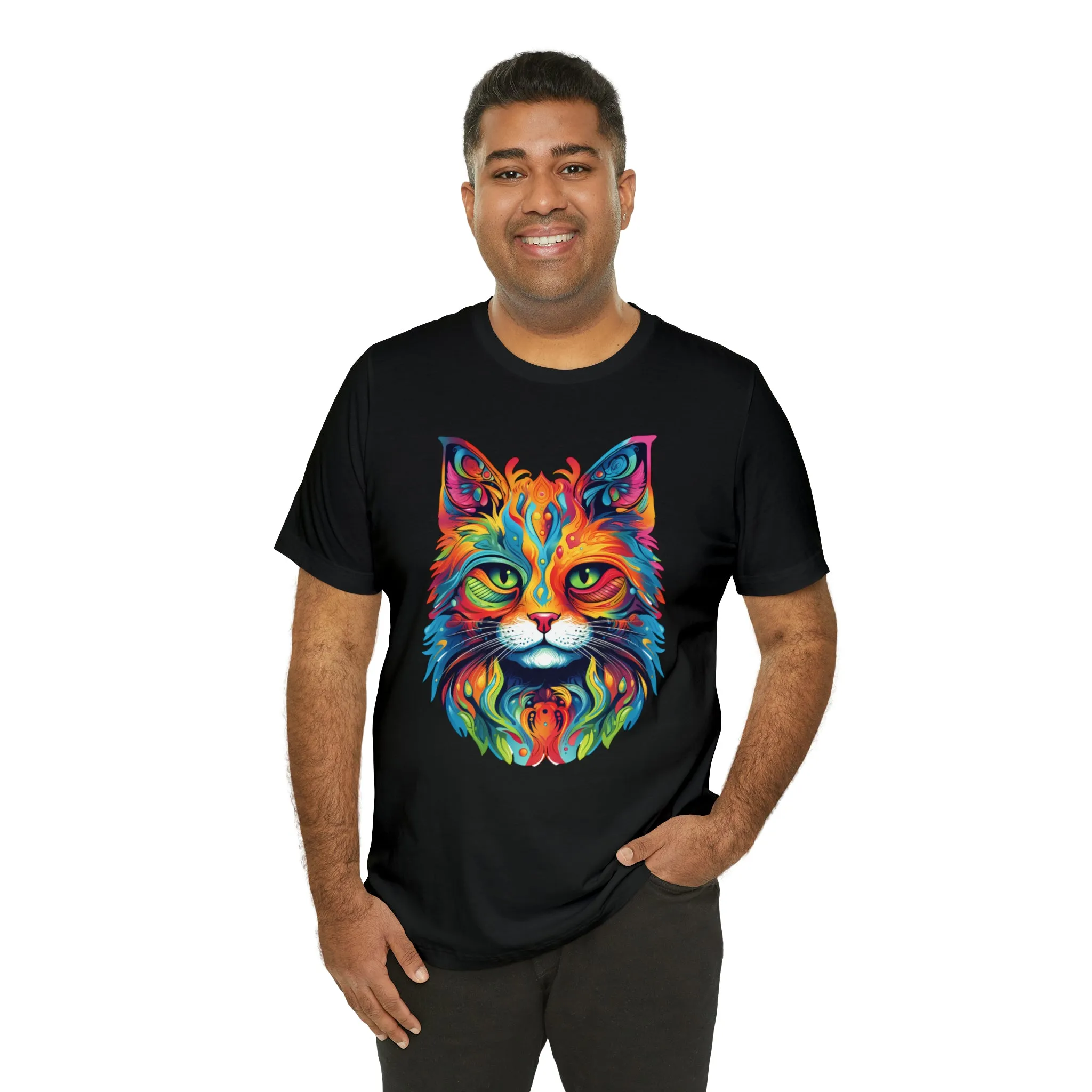 Artistic Cat T-Shirt | Colorful Cat Tee |  Bella Canvas 3001 Unisex |  Short Sleeve Tshirt