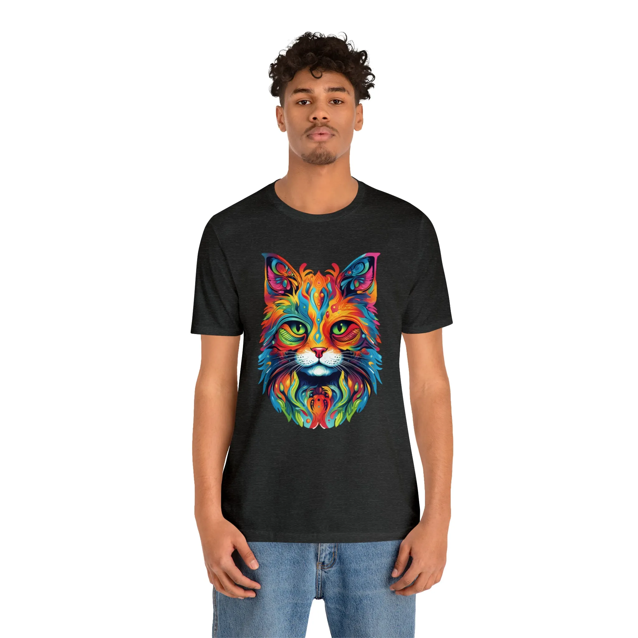 Artistic Cat T-Shirt | Colorful Cat Tee |  Bella Canvas 3001 Unisex |  Short Sleeve Tshirt