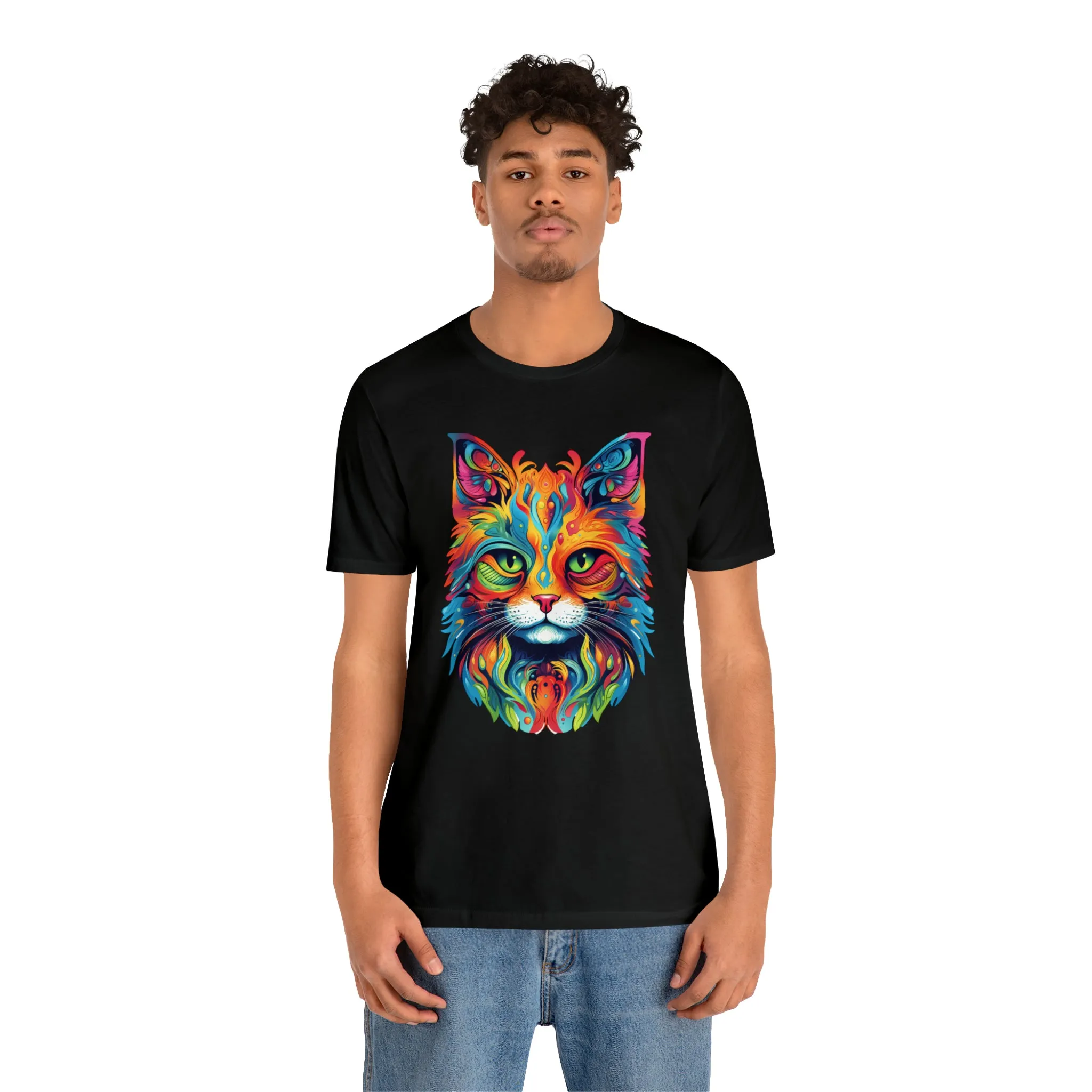 Artistic Cat T-Shirt | Colorful Cat Tee |  Bella Canvas 3001 Unisex |  Short Sleeve Tshirt