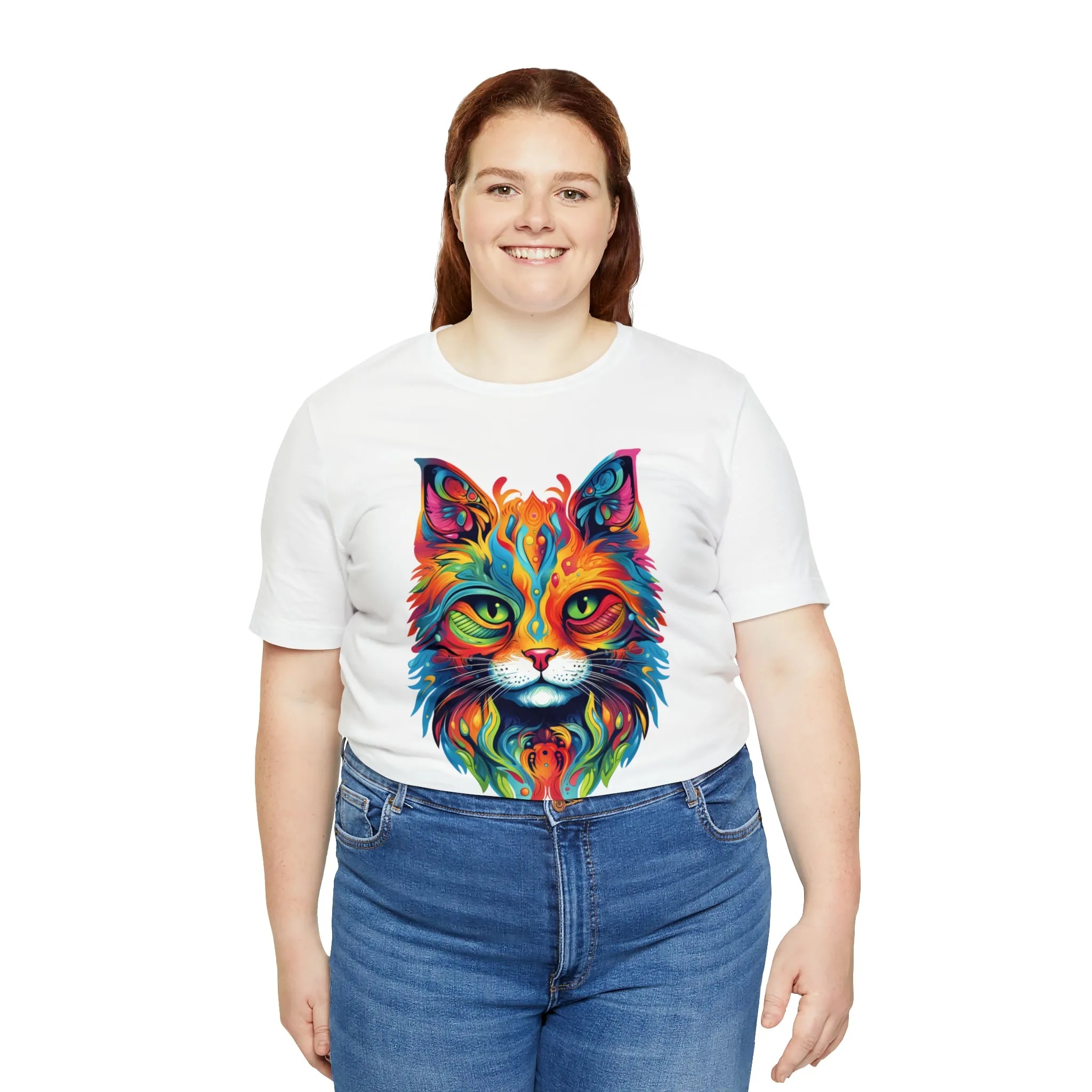 Artistic Cat T-Shirt | Colorful Cat Tee |  Bella Canvas 3001 Unisex |  Short Sleeve Tshirt