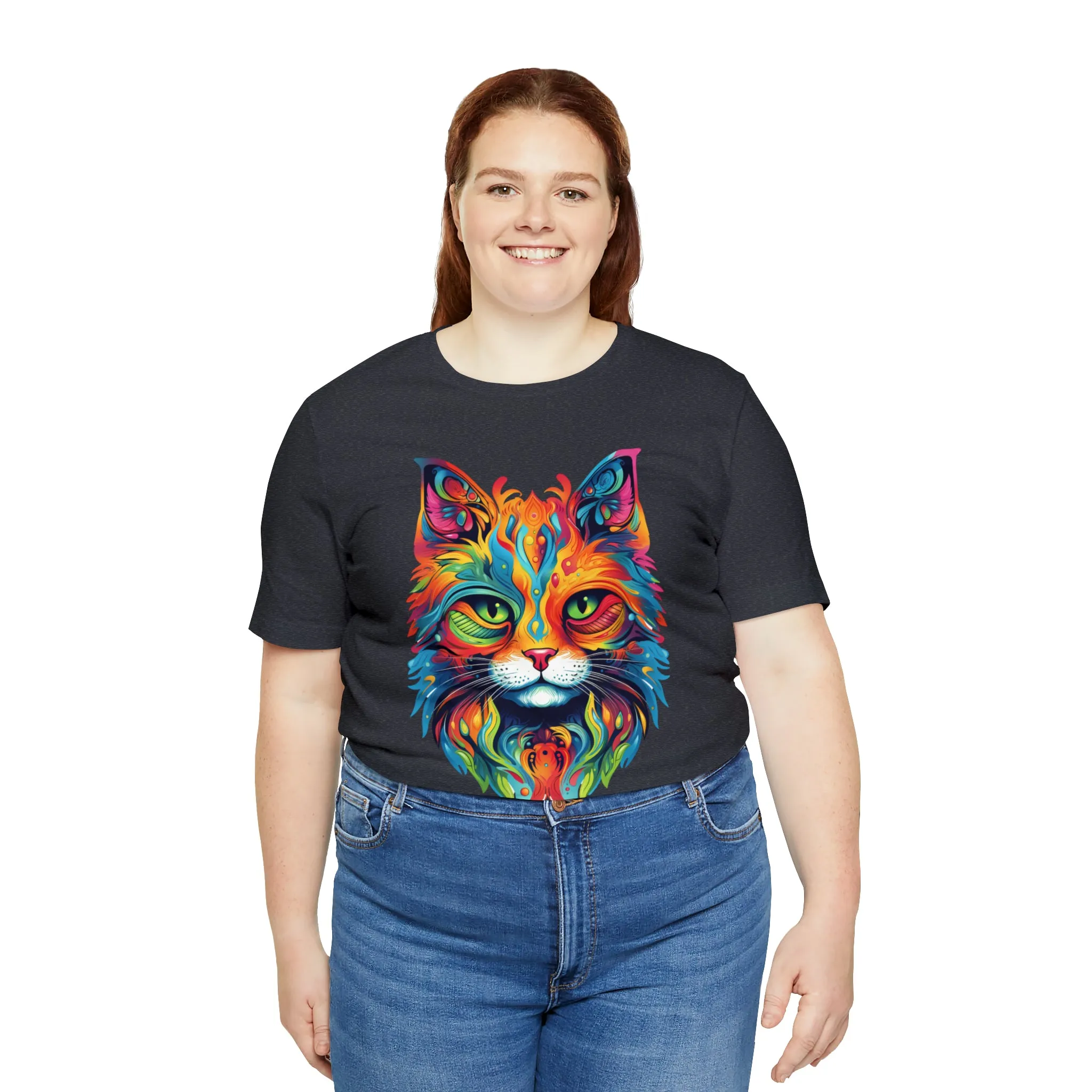 Artistic Cat T-Shirt | Colorful Cat Tee |  Bella Canvas 3001 Unisex |  Short Sleeve Tshirt