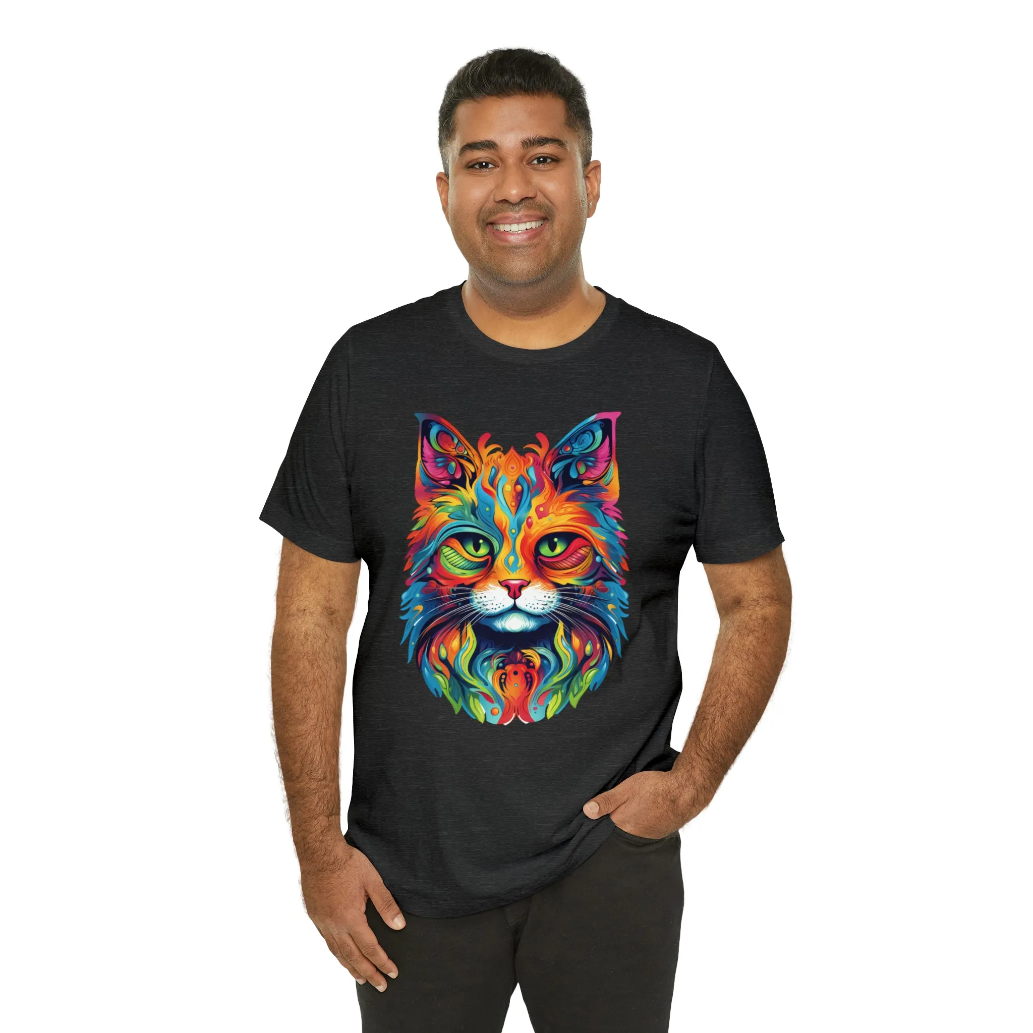 Artistic Cat T-Shirt | Colorful Cat Tee |  Bella Canvas 3001 Unisex |  Short Sleeve Tshirt