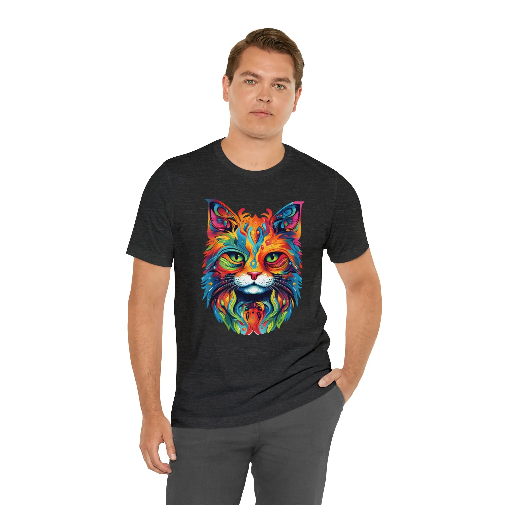 Artistic Cat T-Shirt | Colorful Cat Tee |  Bella Canvas 3001 Unisex |  Short Sleeve Tshirt