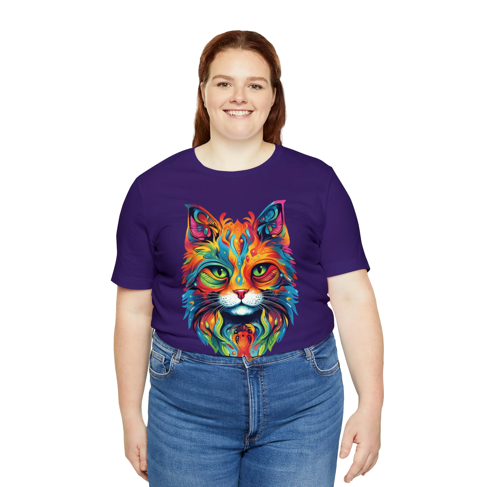 Artistic Cat T-Shirt | Colorful Cat Tee |  Bella Canvas 3001 Unisex |  Short Sleeve Tshirt