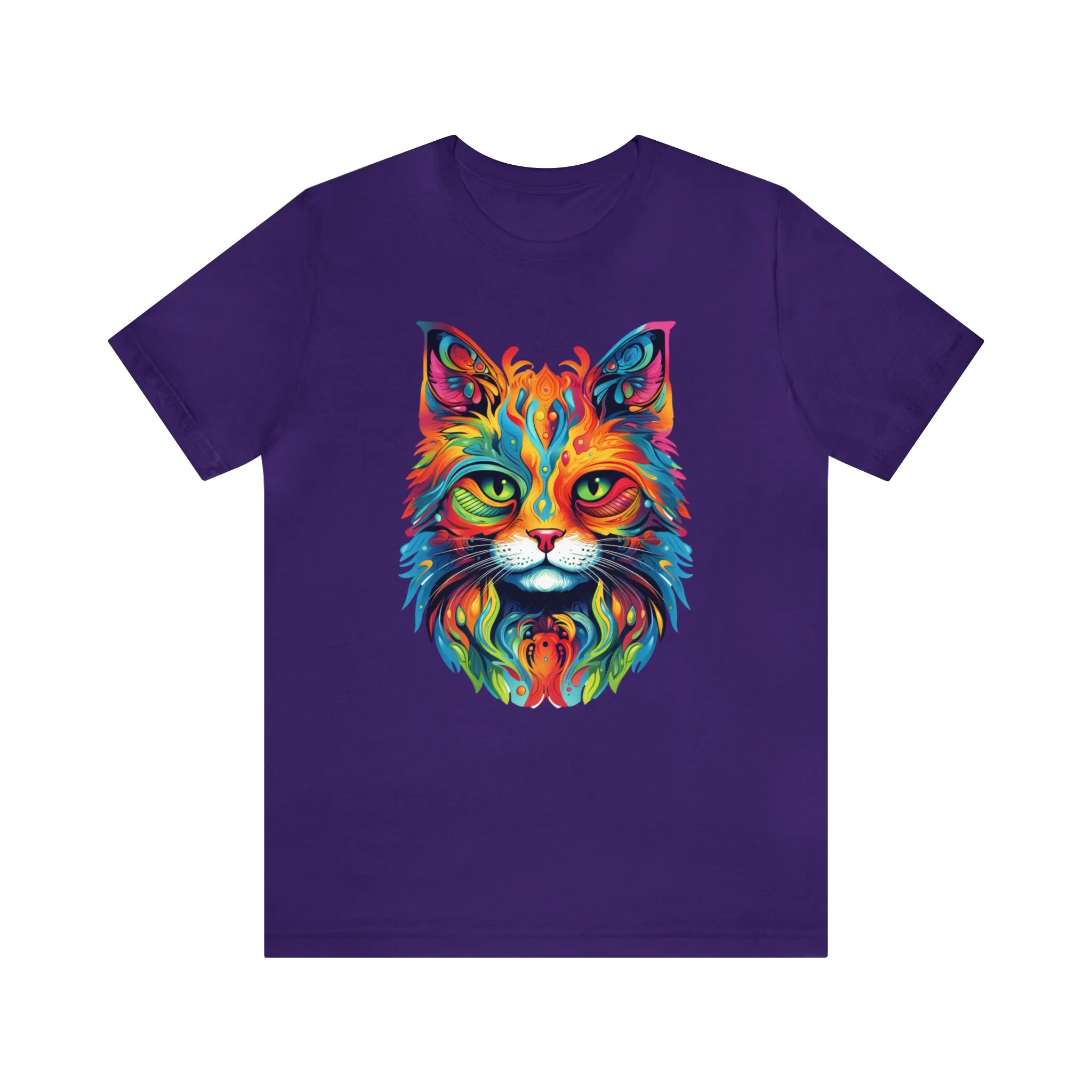Artistic Cat T-Shirt | Colorful Cat Tee |  Bella Canvas 3001 Unisex |  Short Sleeve Tshirt