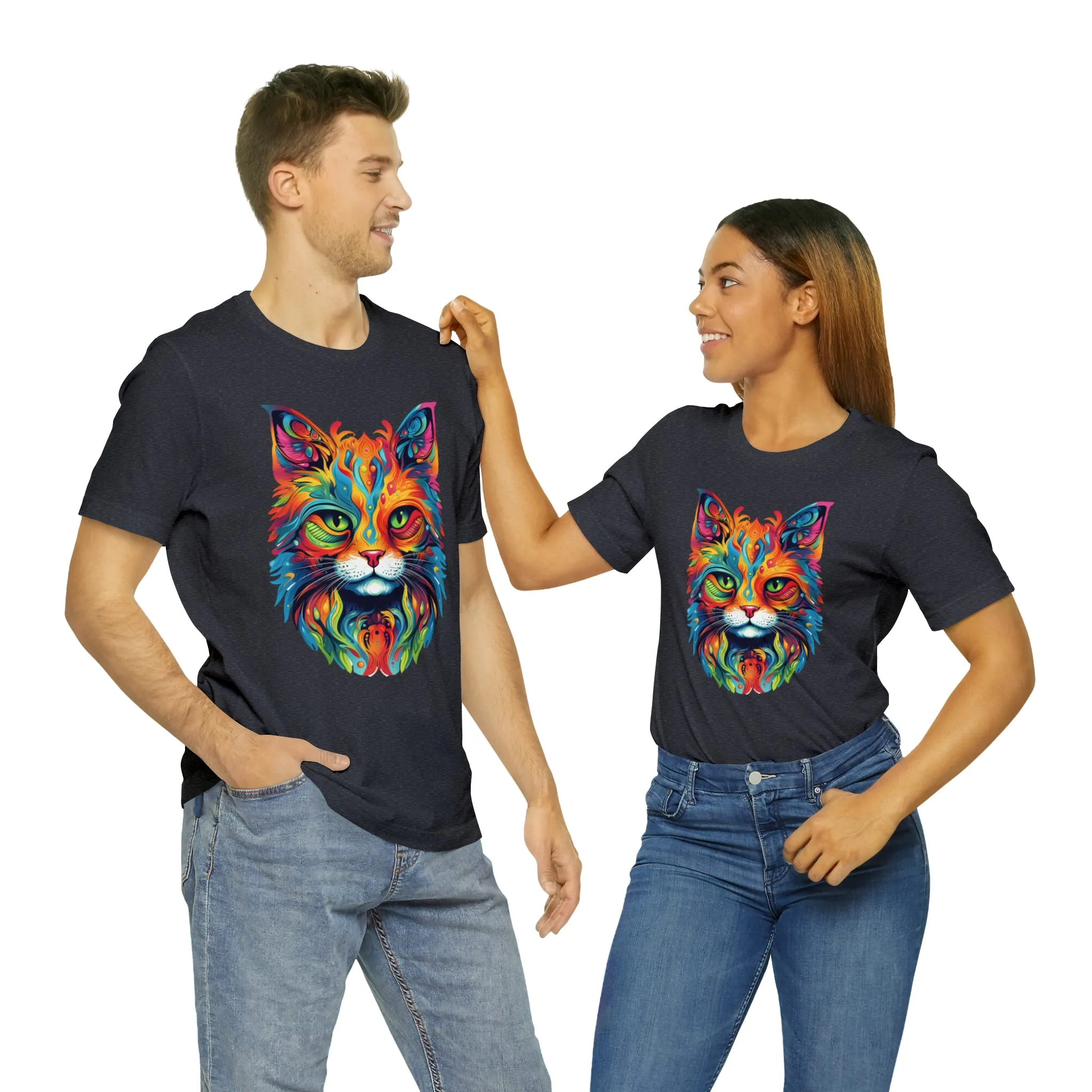 Artistic Cat T-Shirt | Colorful Cat Tee |  Bella Canvas 3001 Unisex |  Short Sleeve Tshirt