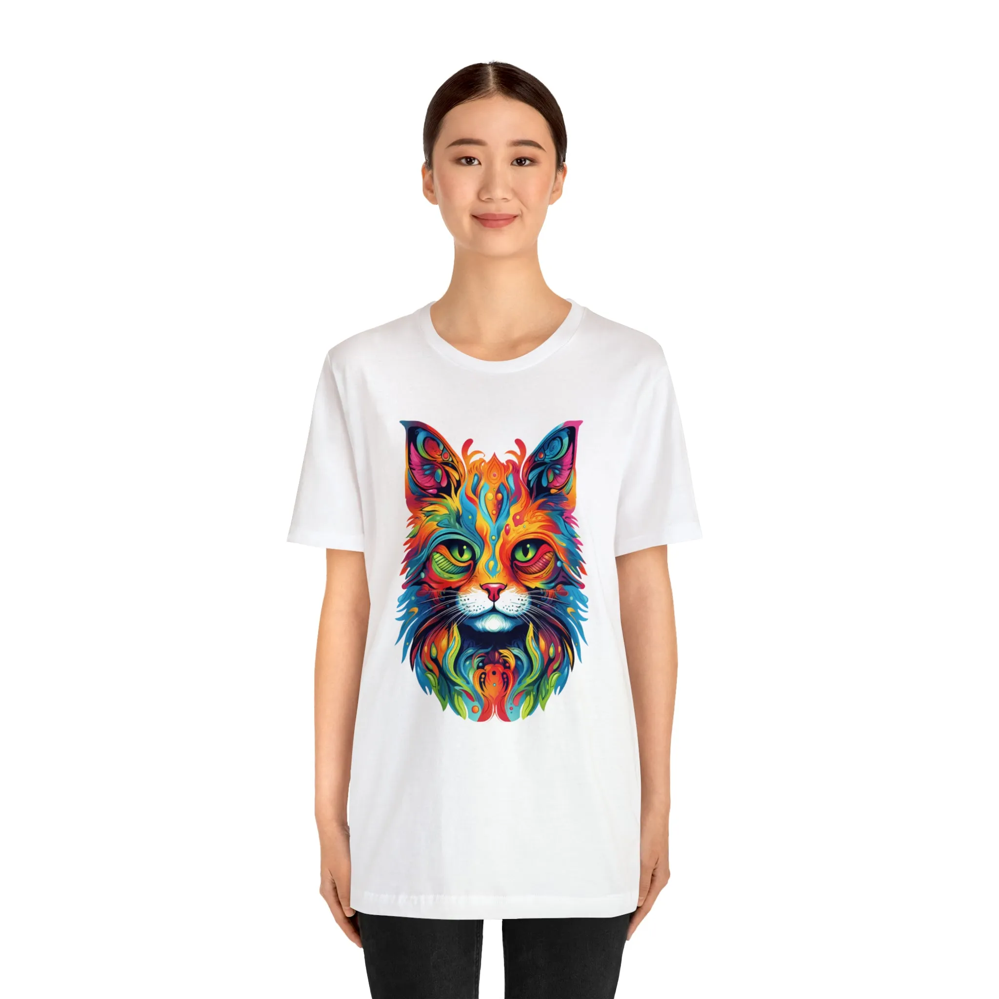 Artistic Cat T-Shirt | Colorful Cat Tee |  Bella Canvas 3001 Unisex |  Short Sleeve Tshirt