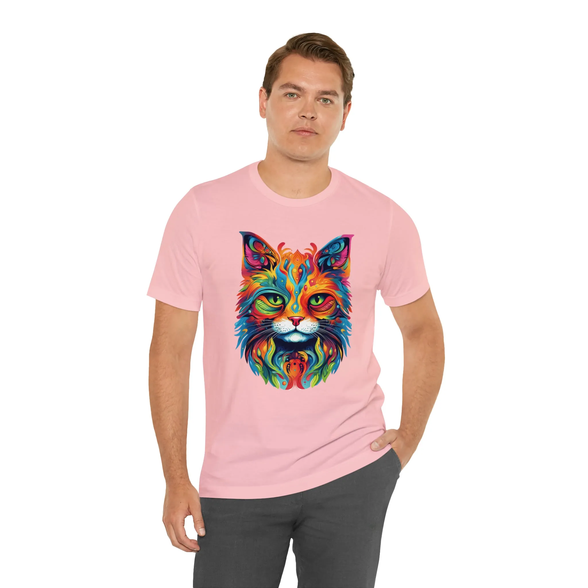 Artistic Cat T-Shirt | Colorful Cat Tee |  Bella Canvas 3001 Unisex |  Short Sleeve Tshirt