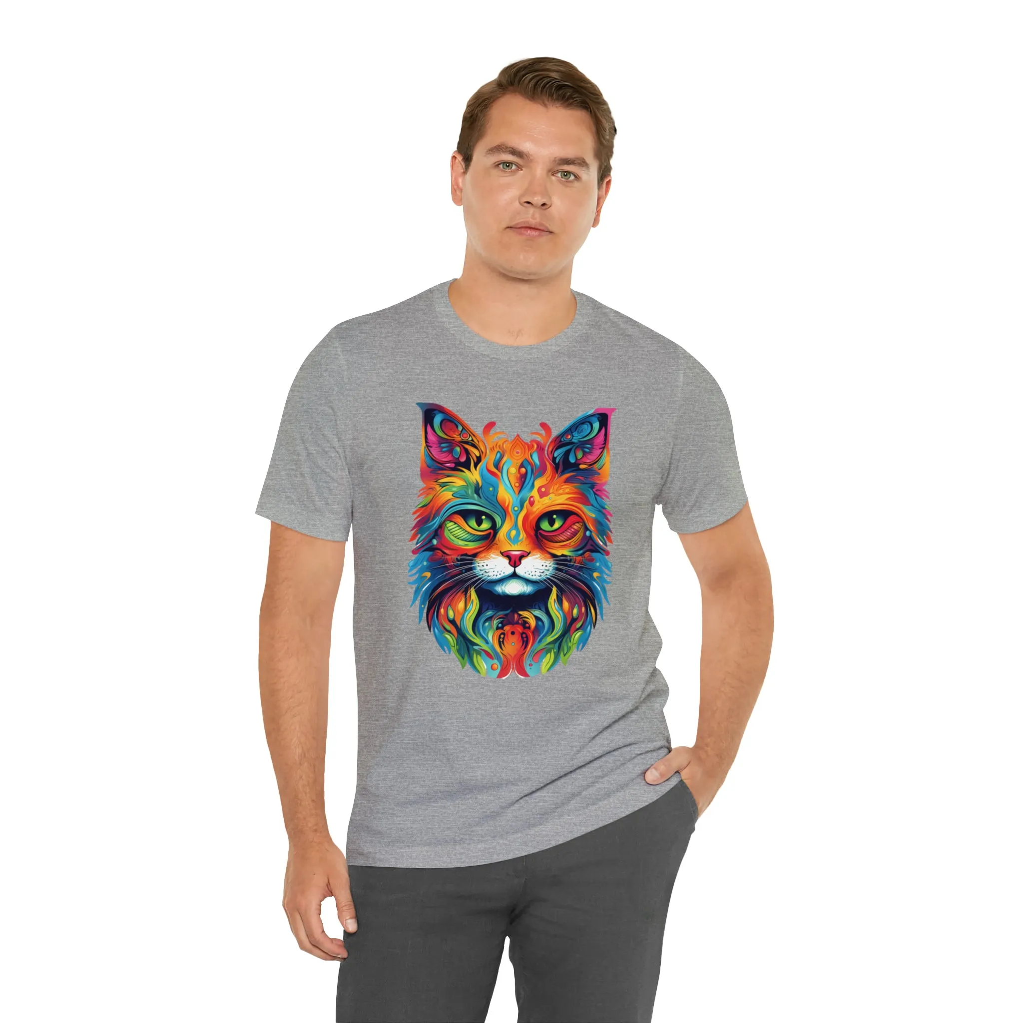 Artistic Cat T-Shirt | Colorful Cat Tee |  Bella Canvas 3001 Unisex |  Short Sleeve Tshirt