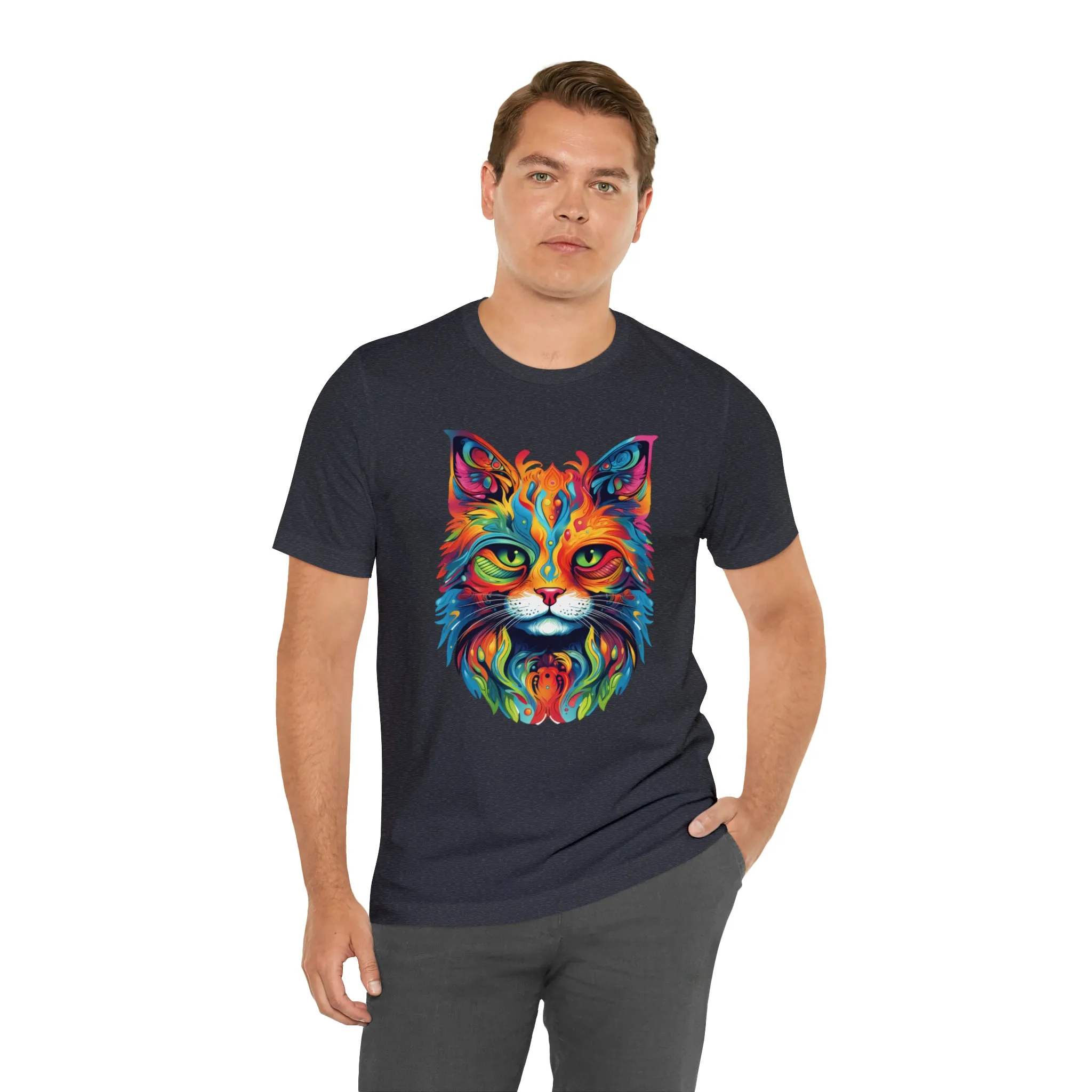 Artistic Cat T-Shirt | Colorful Cat Tee |  Bella Canvas 3001 Unisex |  Short Sleeve Tshirt