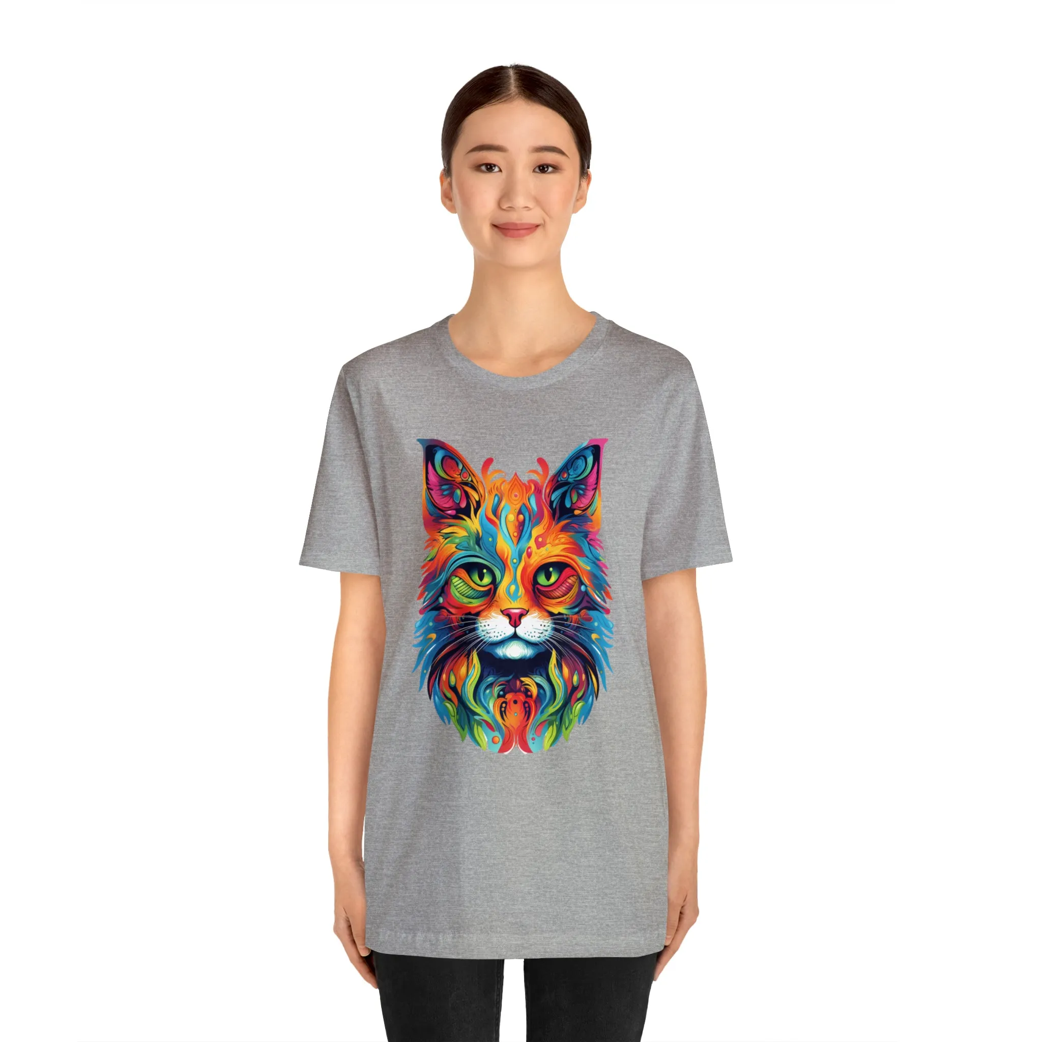 Artistic Cat T-Shirt | Colorful Cat Tee |  Bella Canvas 3001 Unisex |  Short Sleeve Tshirt
